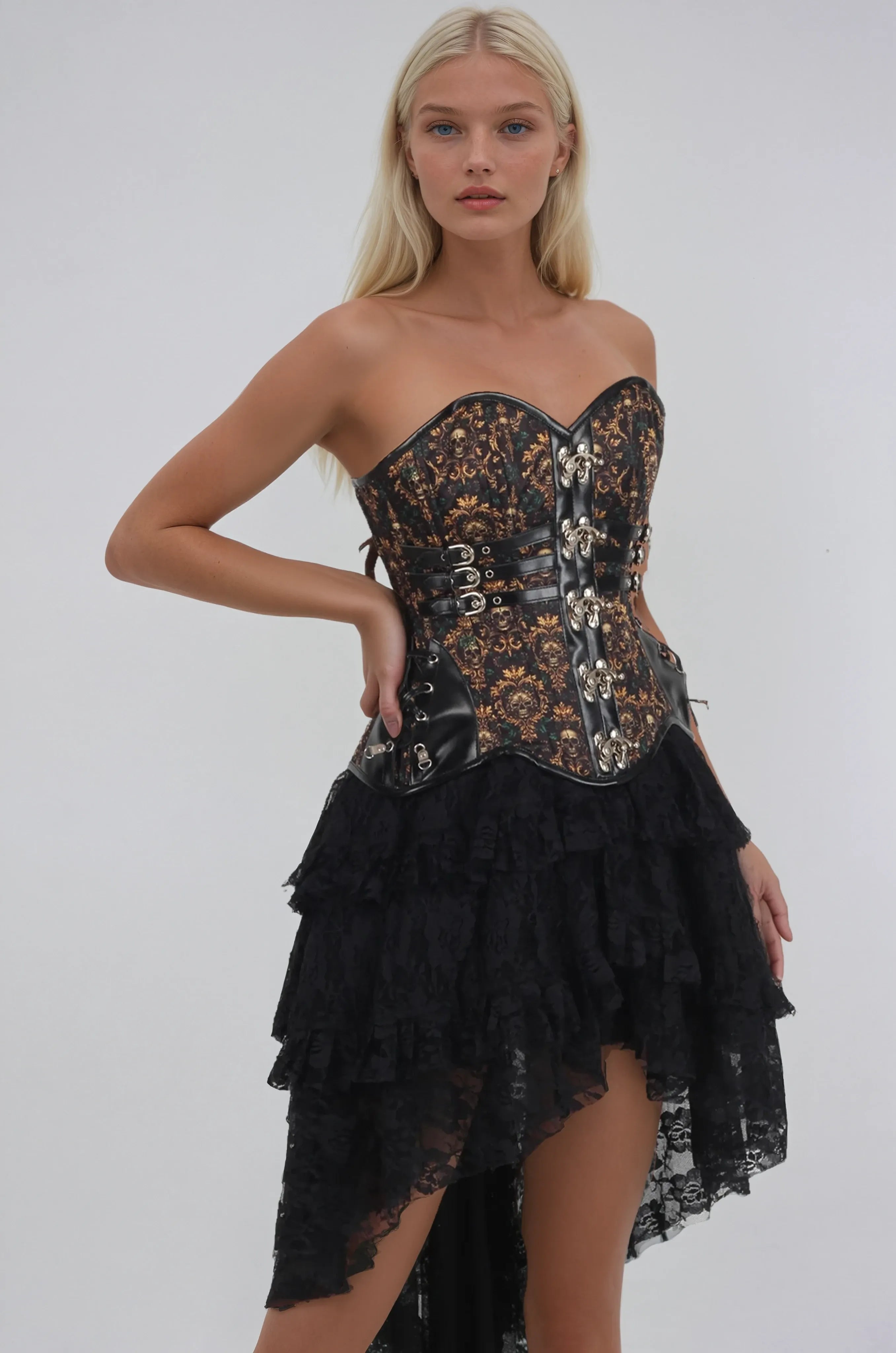 Joelle Baroque Skull Waist Trainer Corset