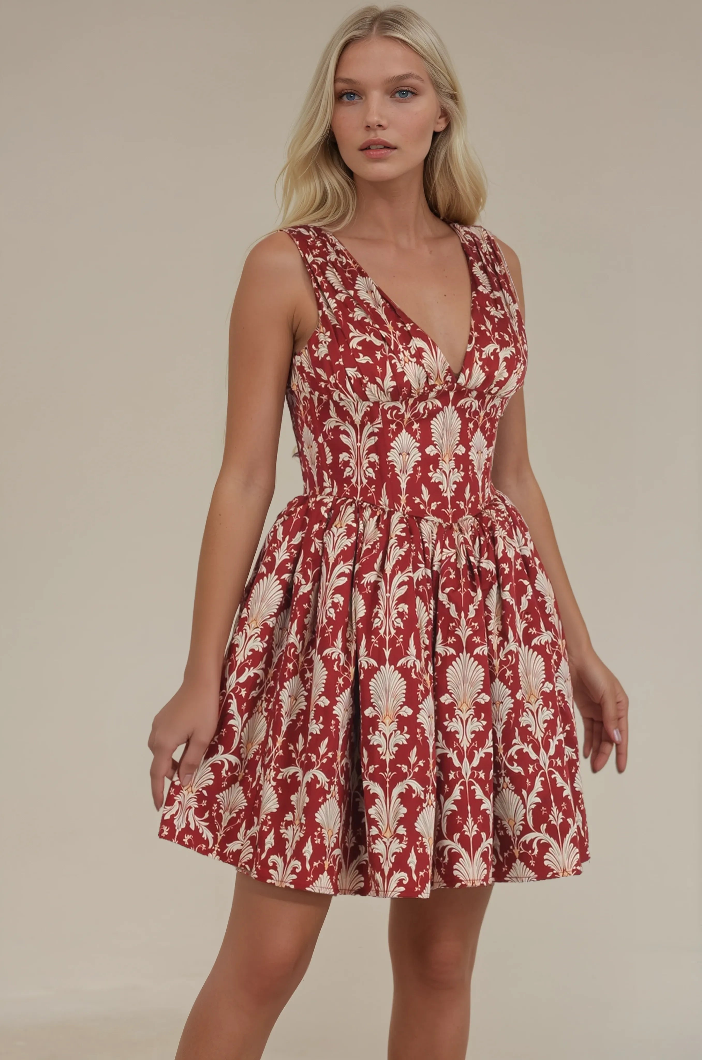 Gwendolyn Crimson Cathedral Corset Dress