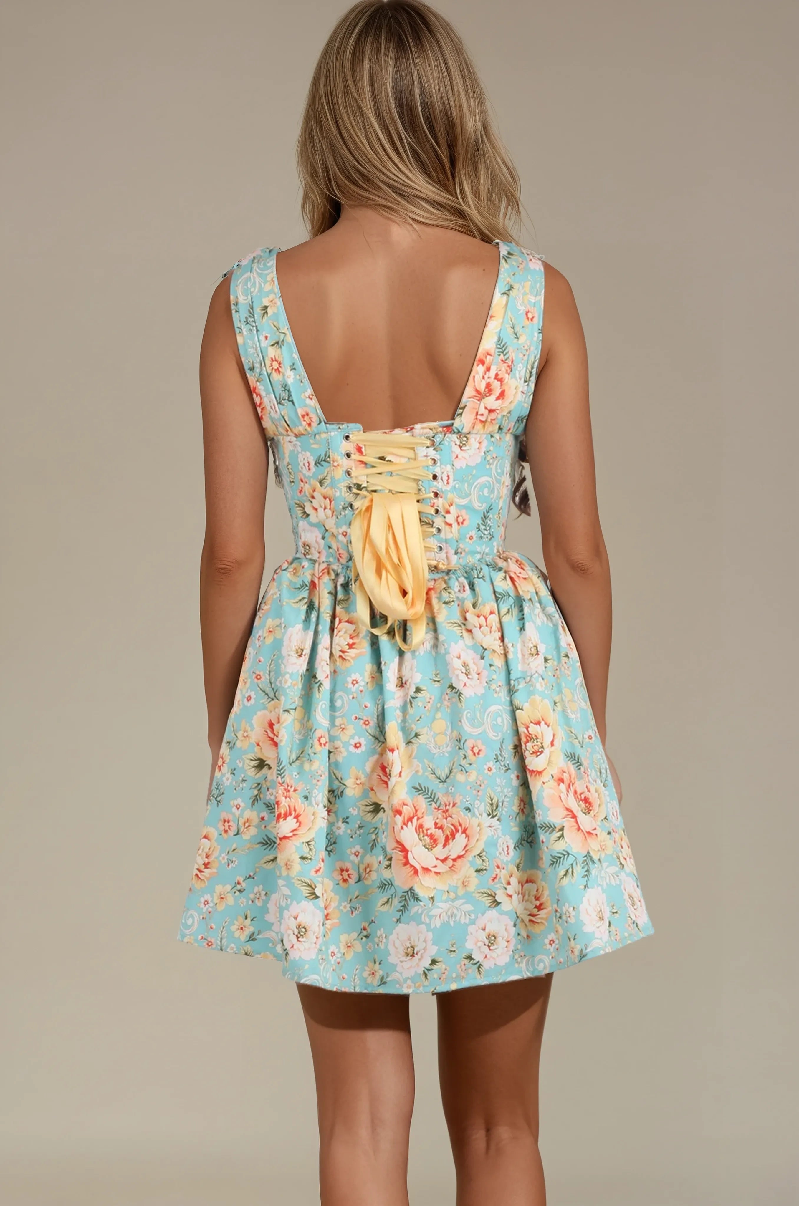 Bodie Lagoon Bouquet Corset Dress