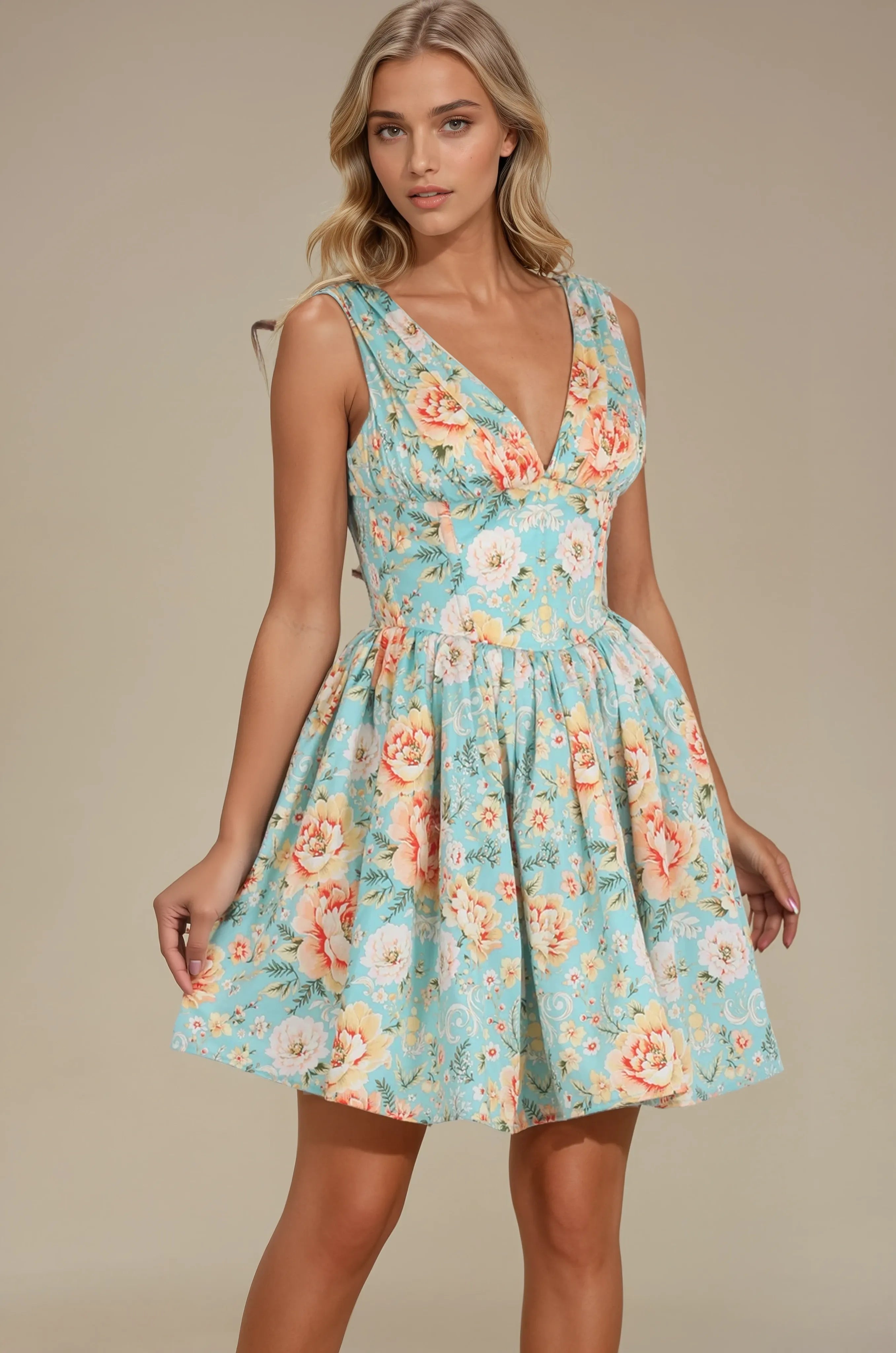 Bodie Lagoon Bouquet Corset Dress