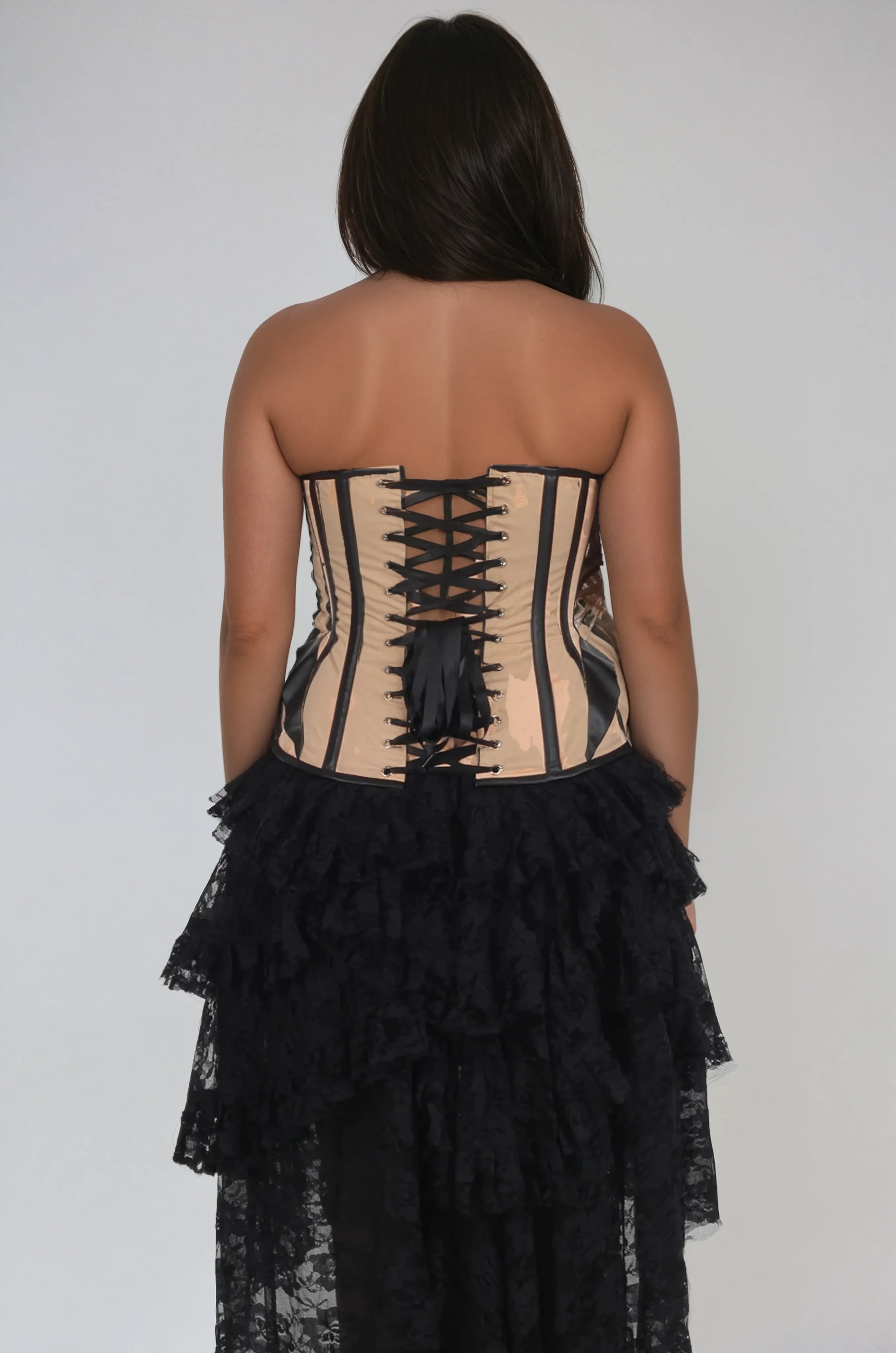 Della Satin With Lace Bustier Corset