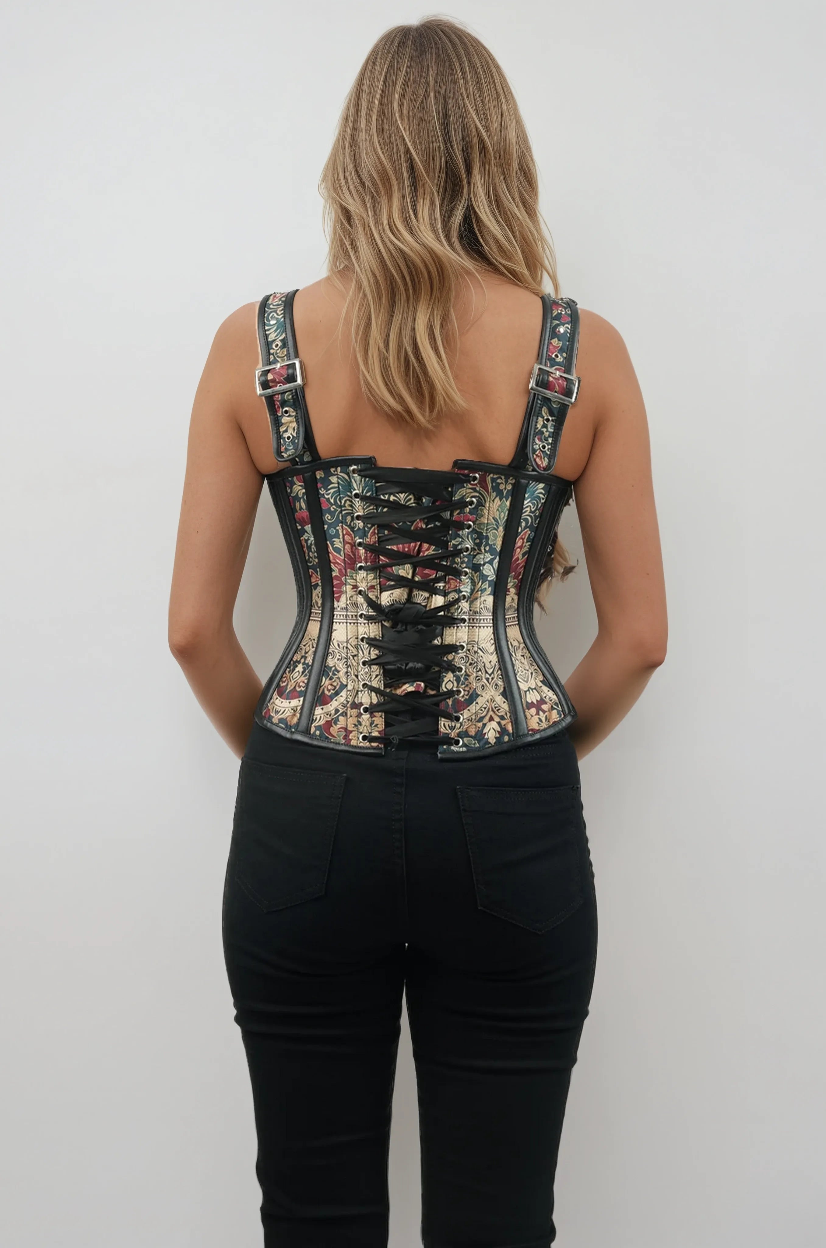 Teryn Emerald Baroque Floral Corset