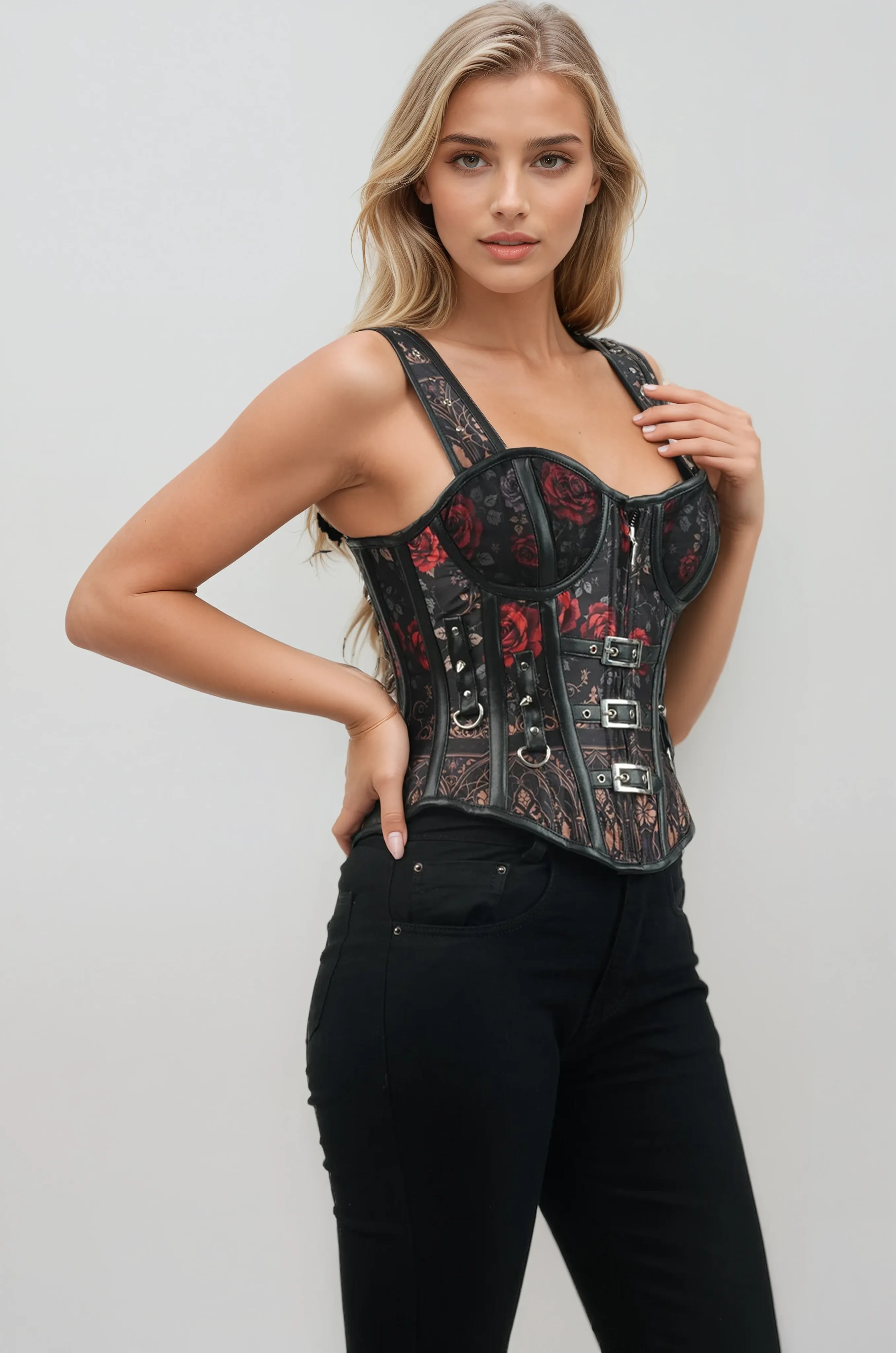 Janielle Blooming Red Rose Corset