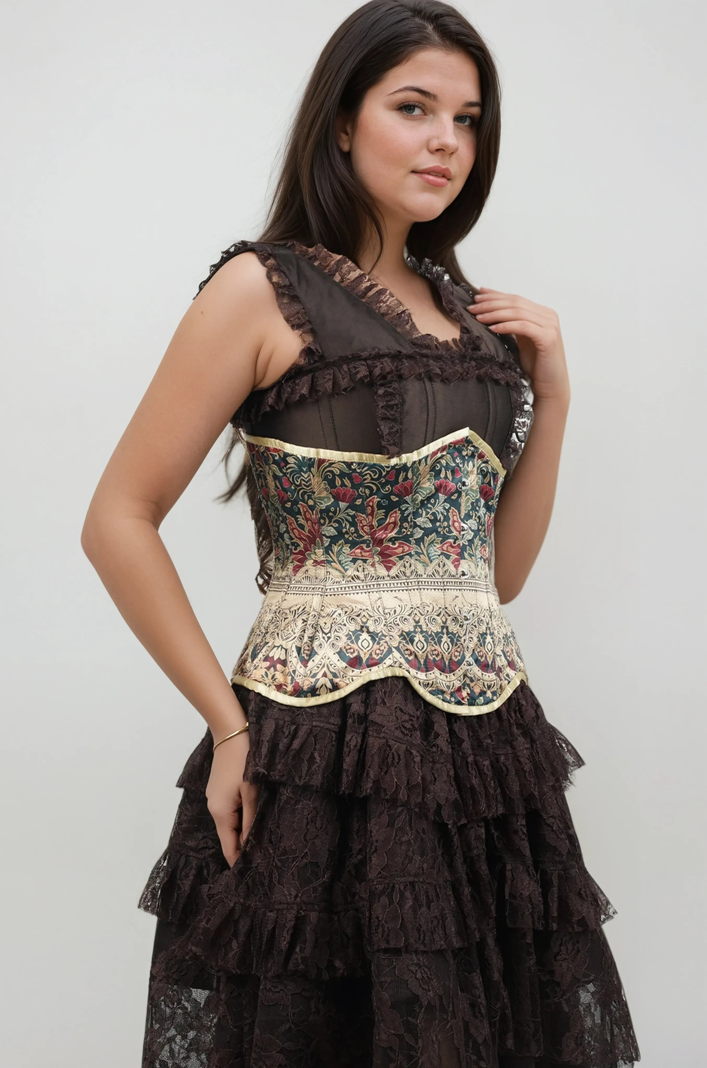 Ashlee Floral Curvy Underbust Corset