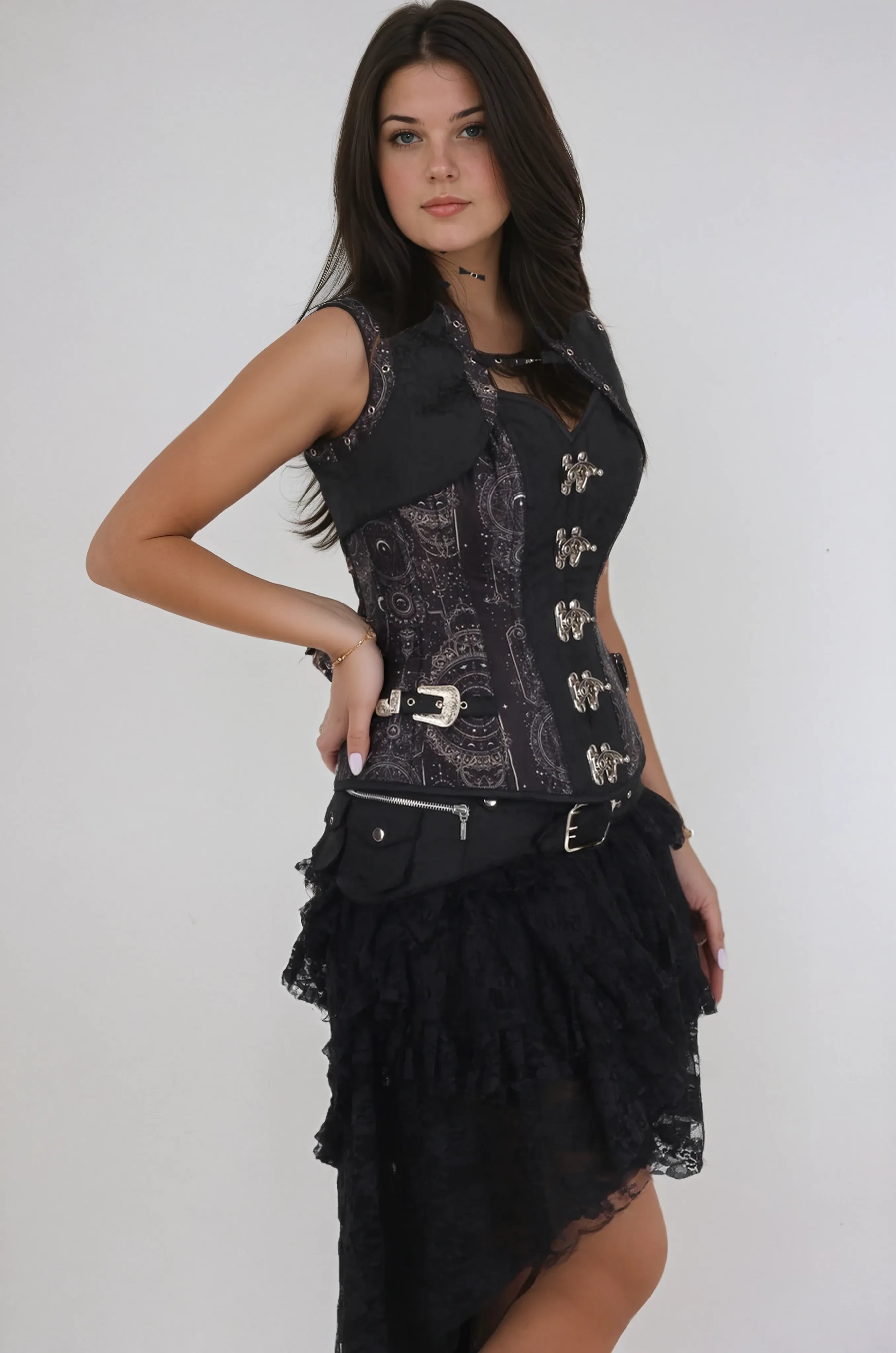 Cairo Zodiac Print Overbust Corset