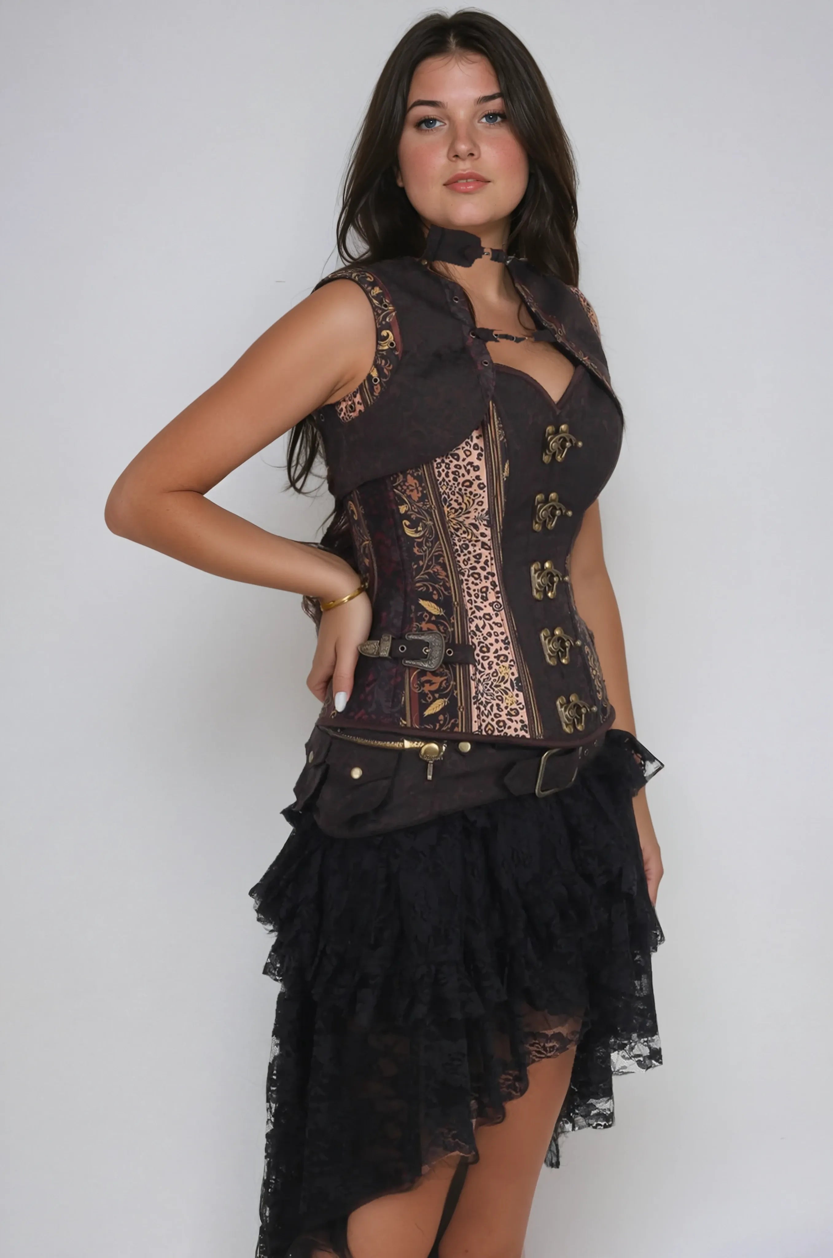 Hana Ornate Print Overbust Corset
