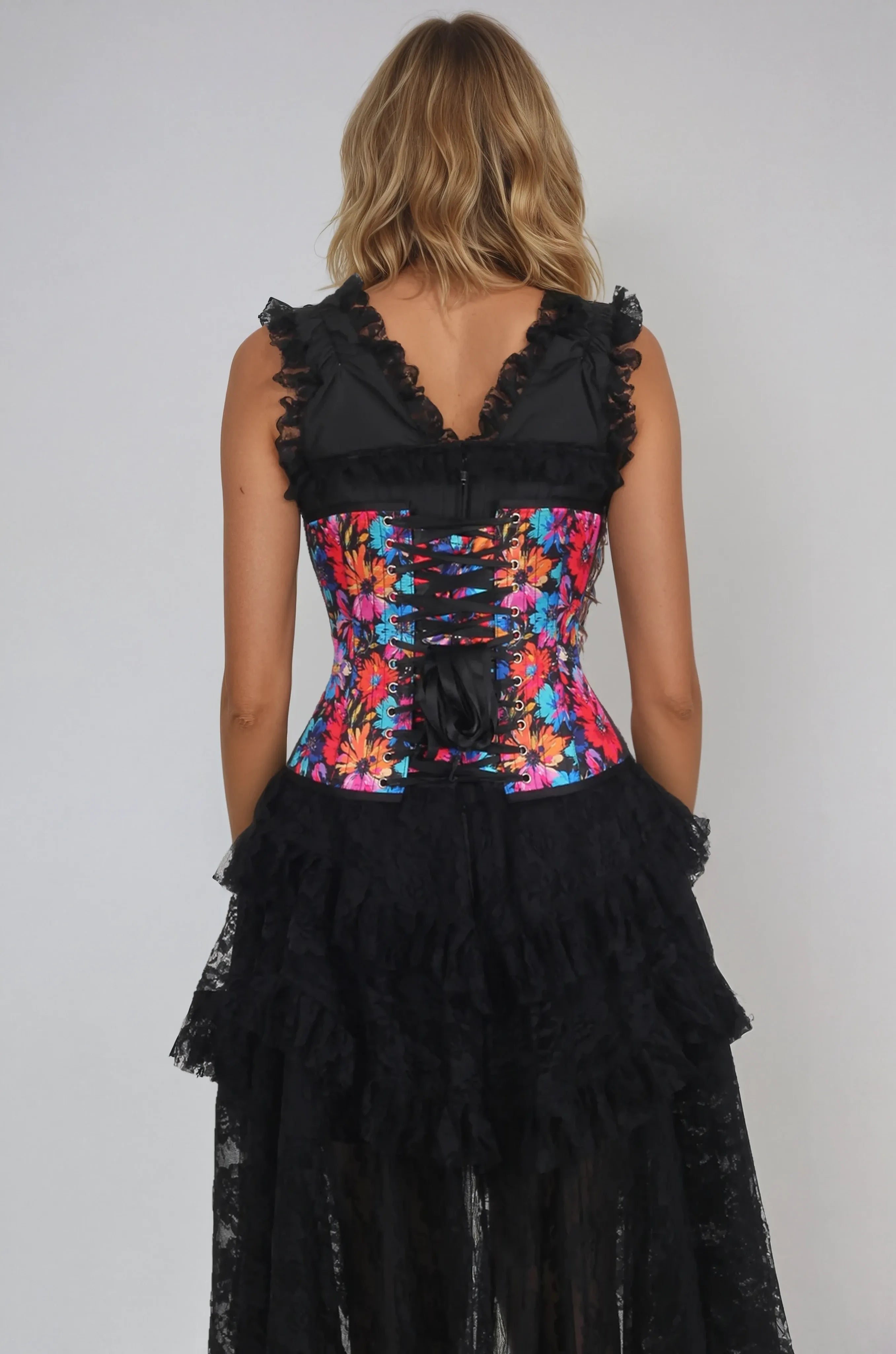 Kendyl Vibrant Floral Print Underbust Corset