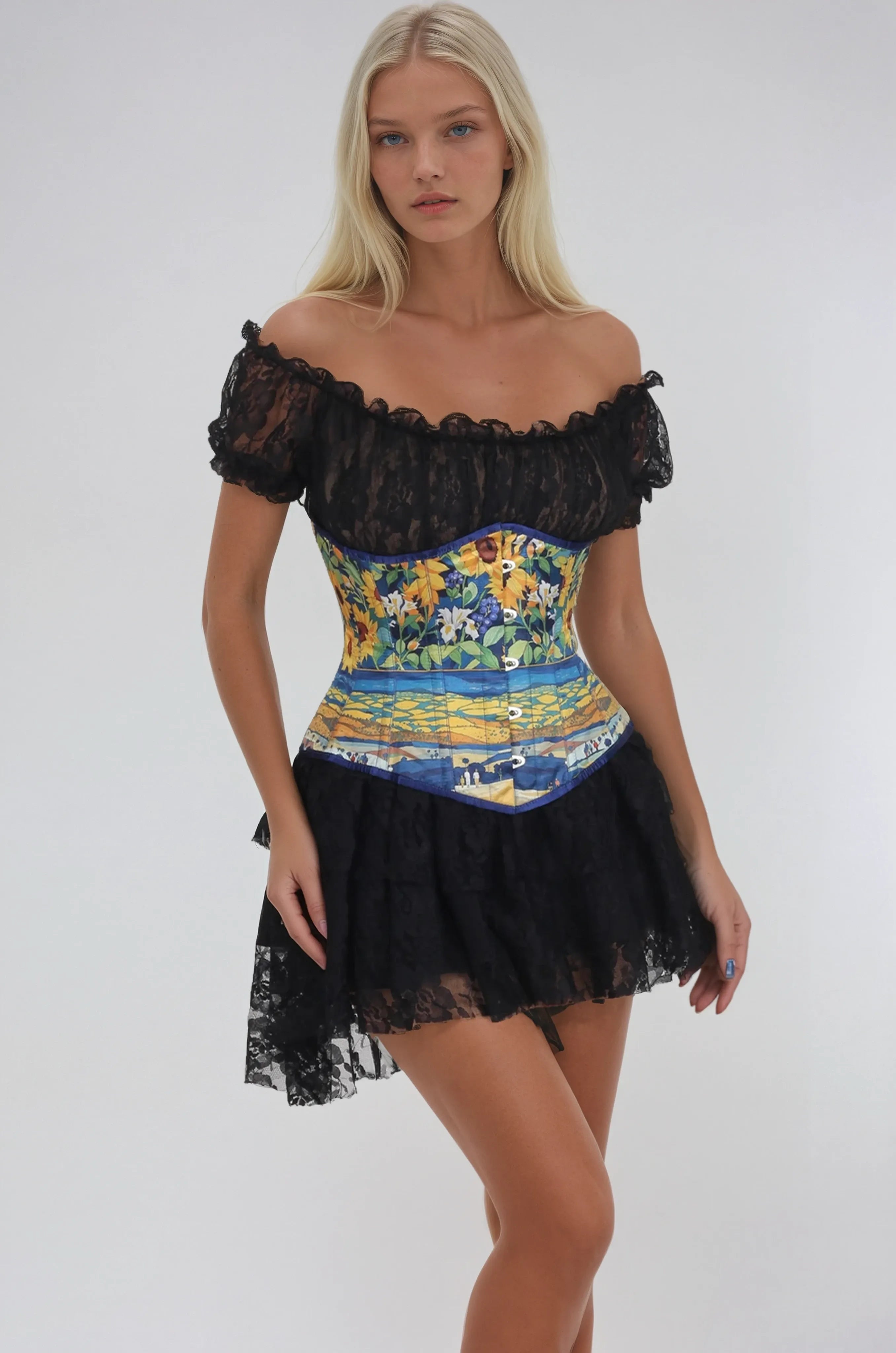 Pansie Starry Garden Scroll Underbust Corset