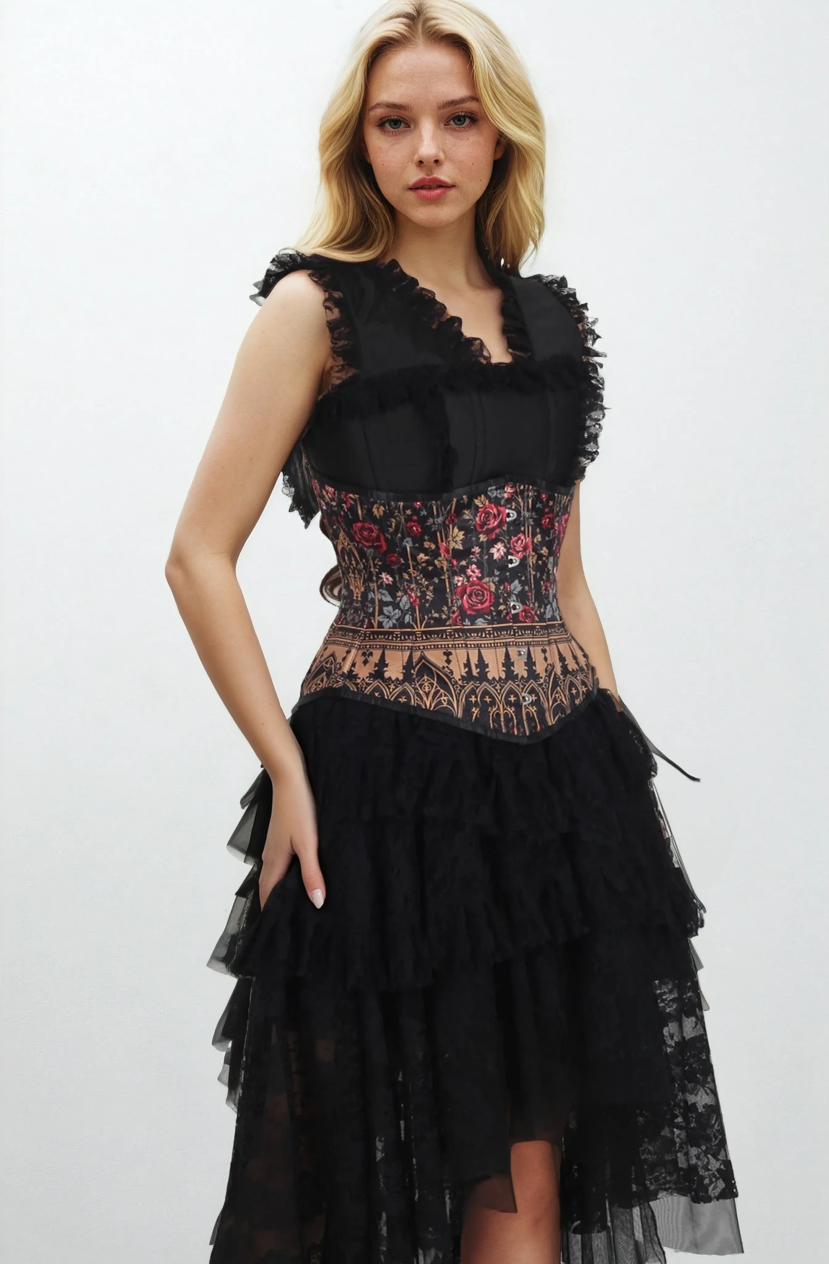 Udelia Midnight Cathedral Bloom Corset