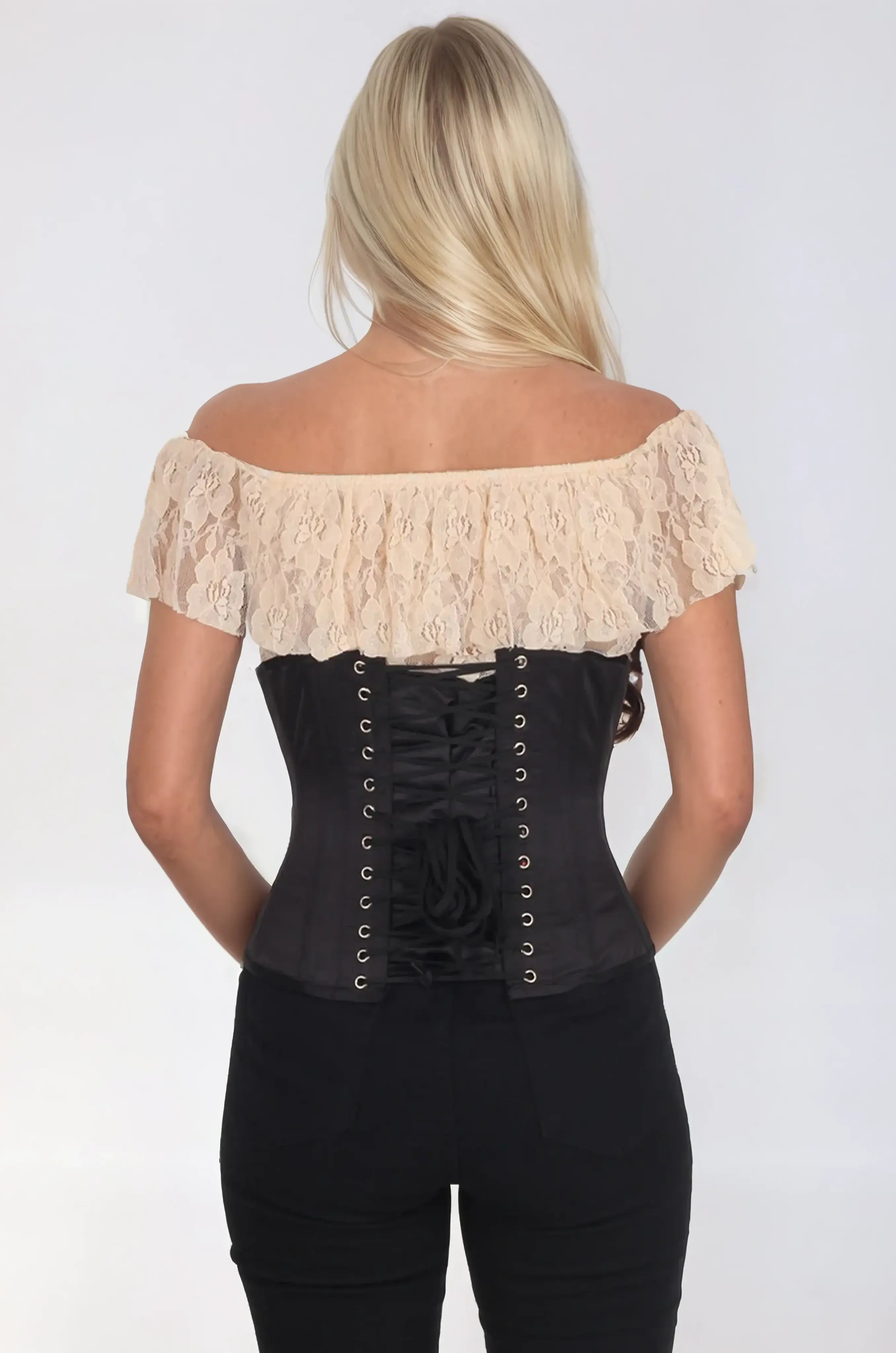 Joylynn Black Satin Underbust Corset