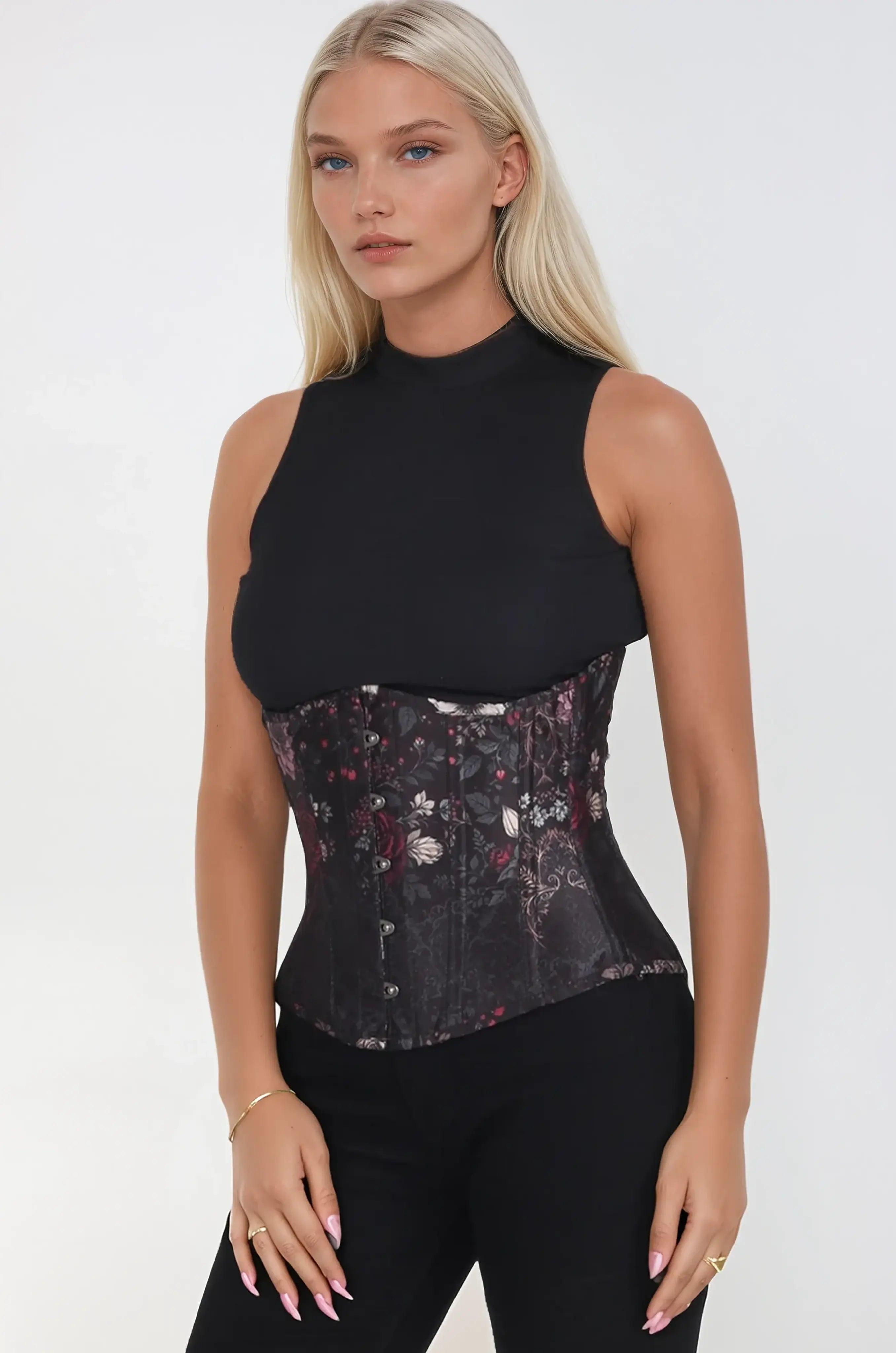 Shannell Dark Floral Underbust Corset