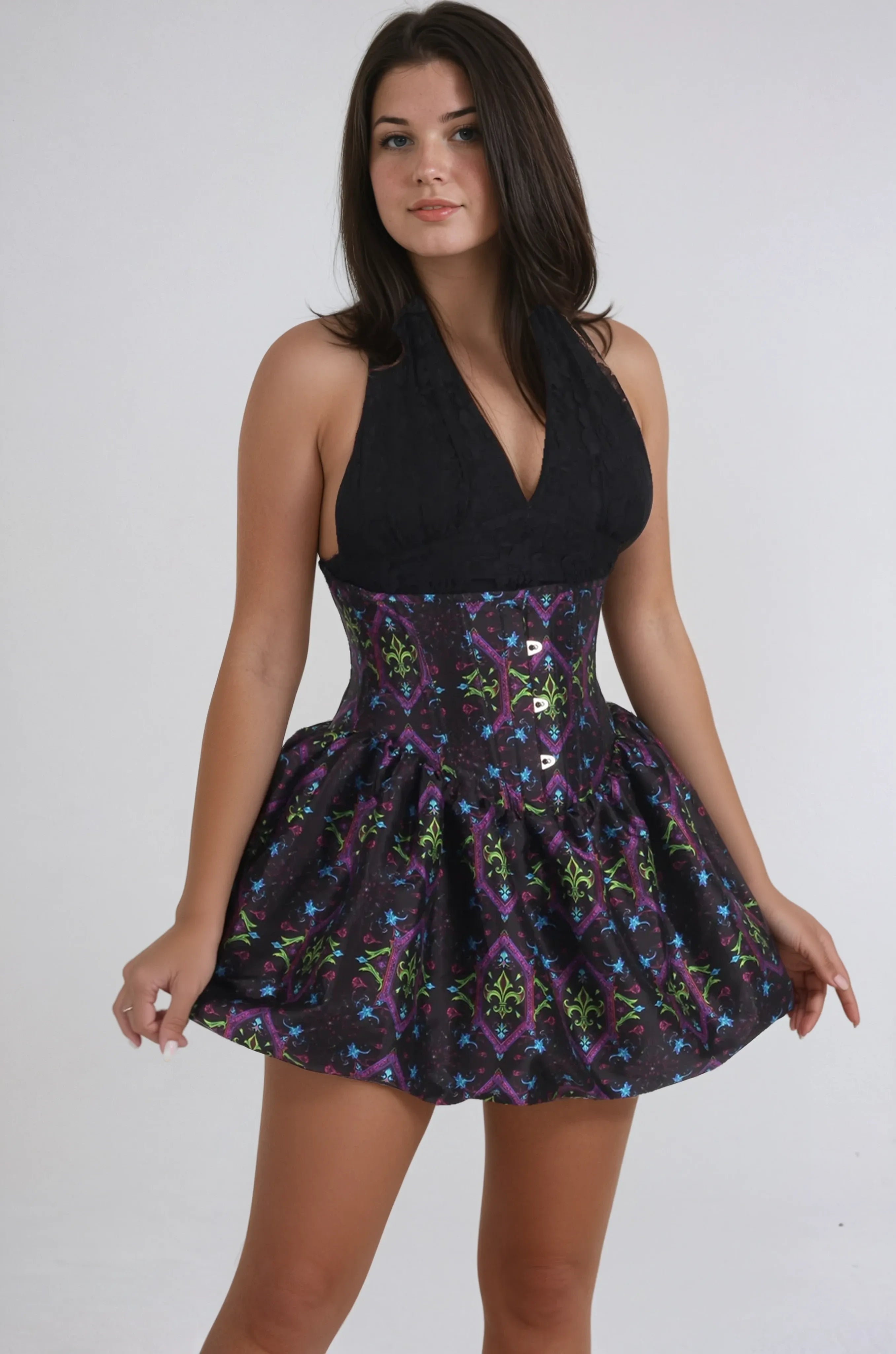 Harriet Neon Gothic Underbust Corset Dress