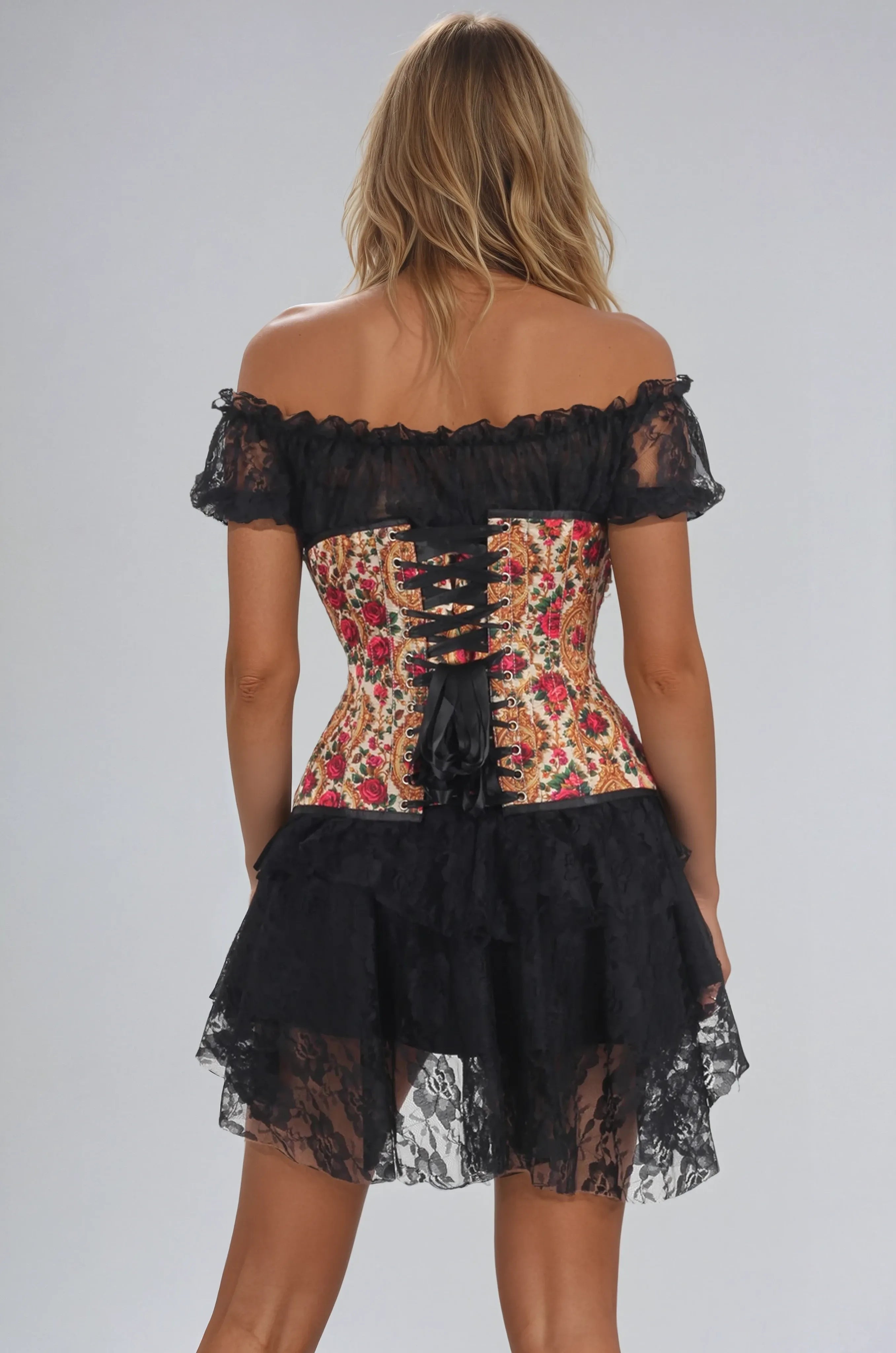 Arlie Rose Print Underbust Corset