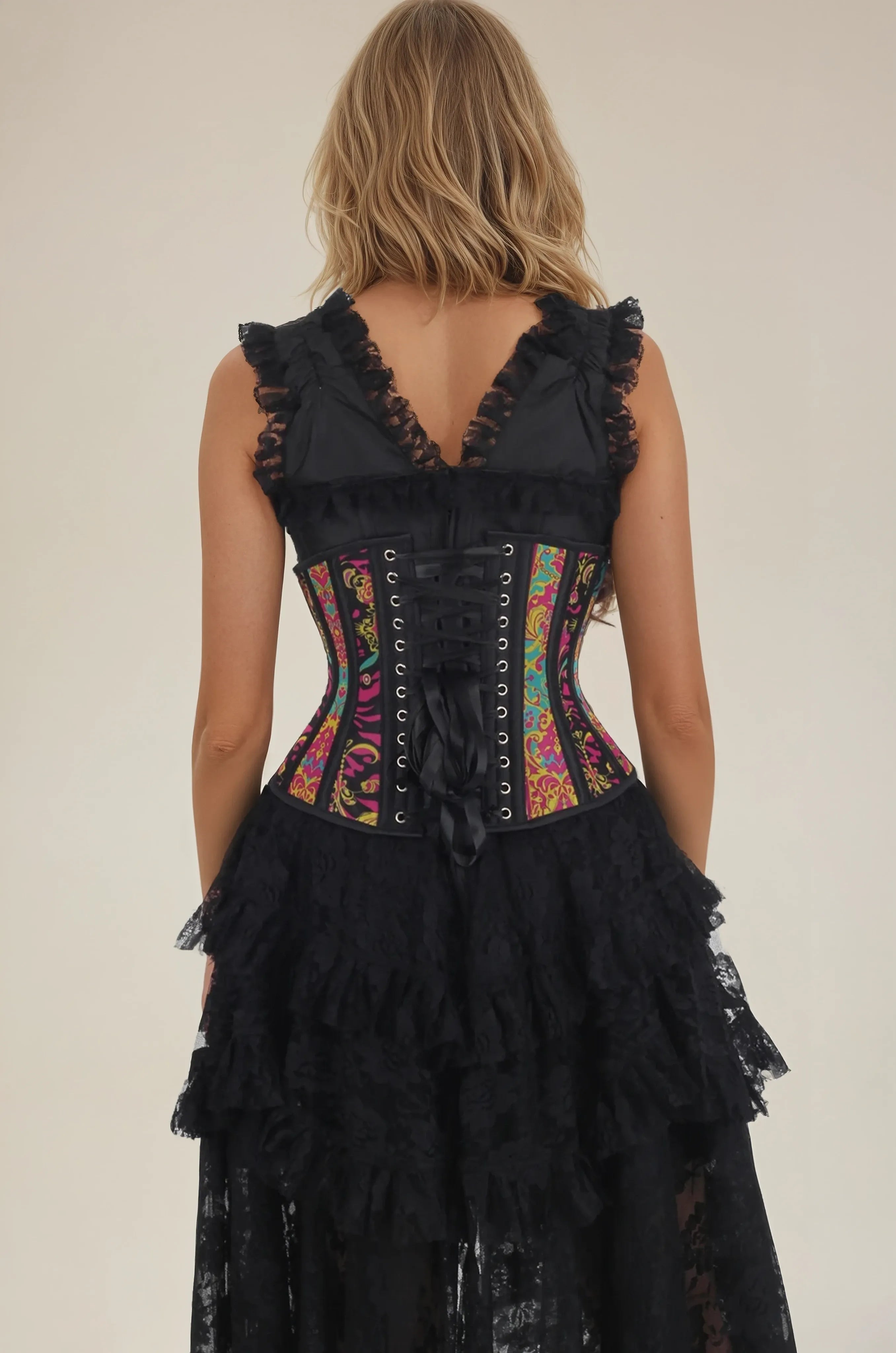 Sybil Neon Versailles Mesh Corset