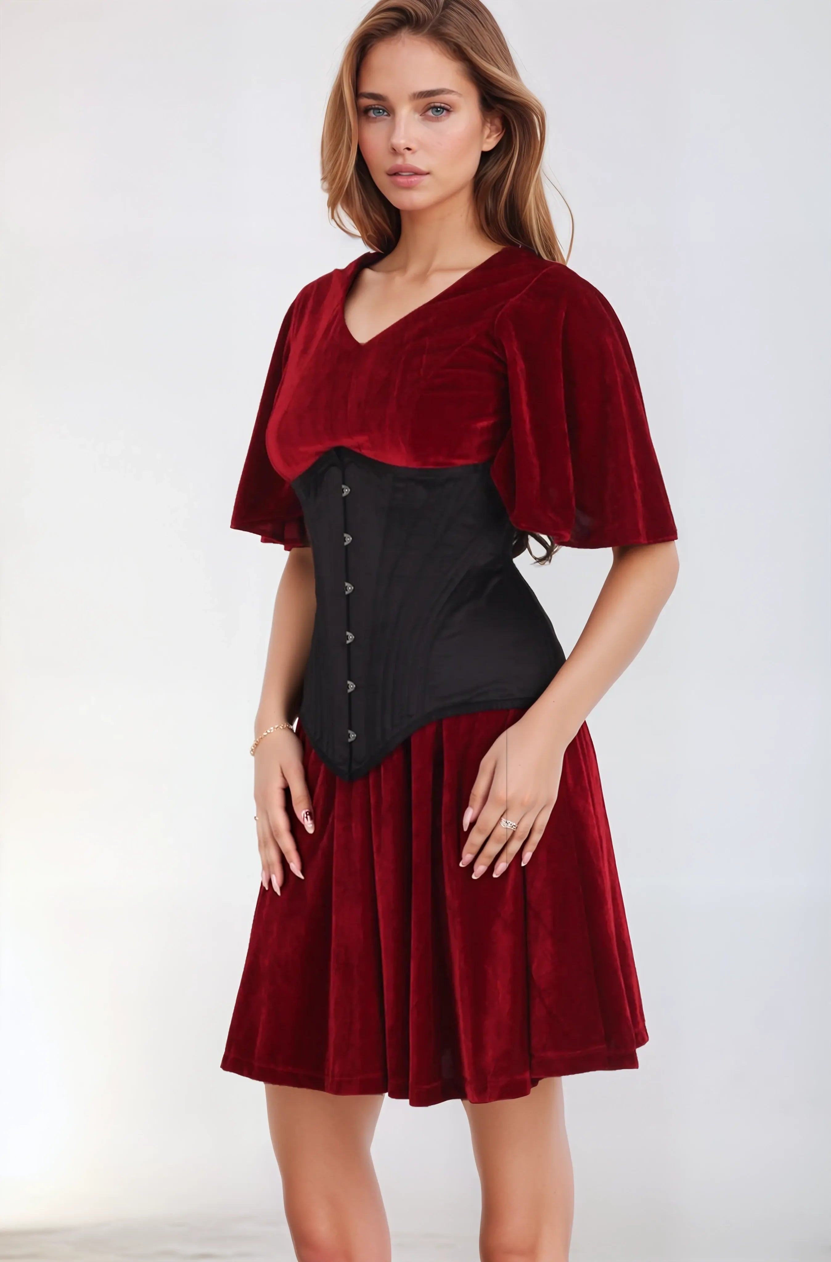 Lanelle Black Satin Waist Trainer Corset