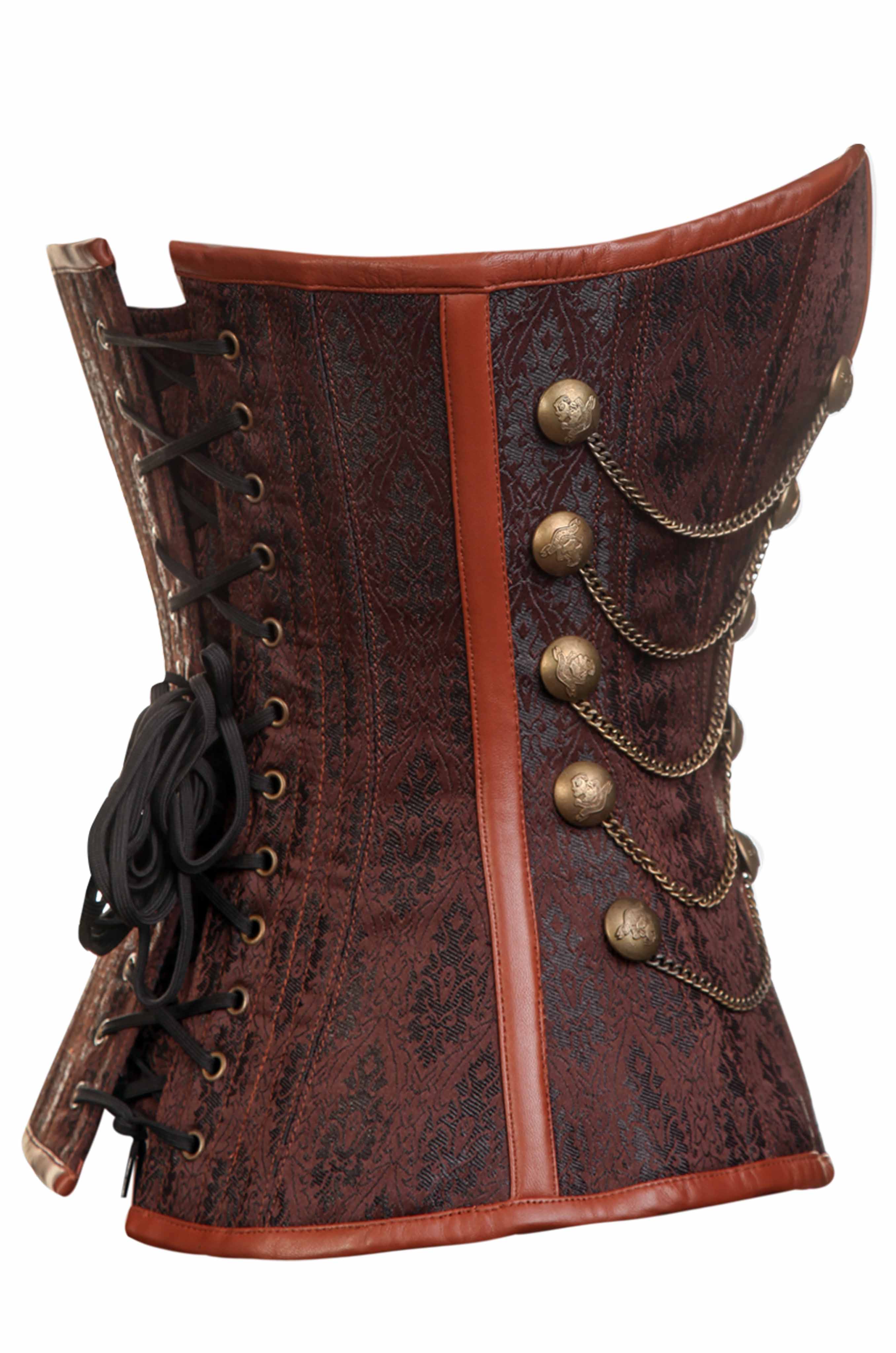 Hanna Steampunk Overbust Corset with Chains