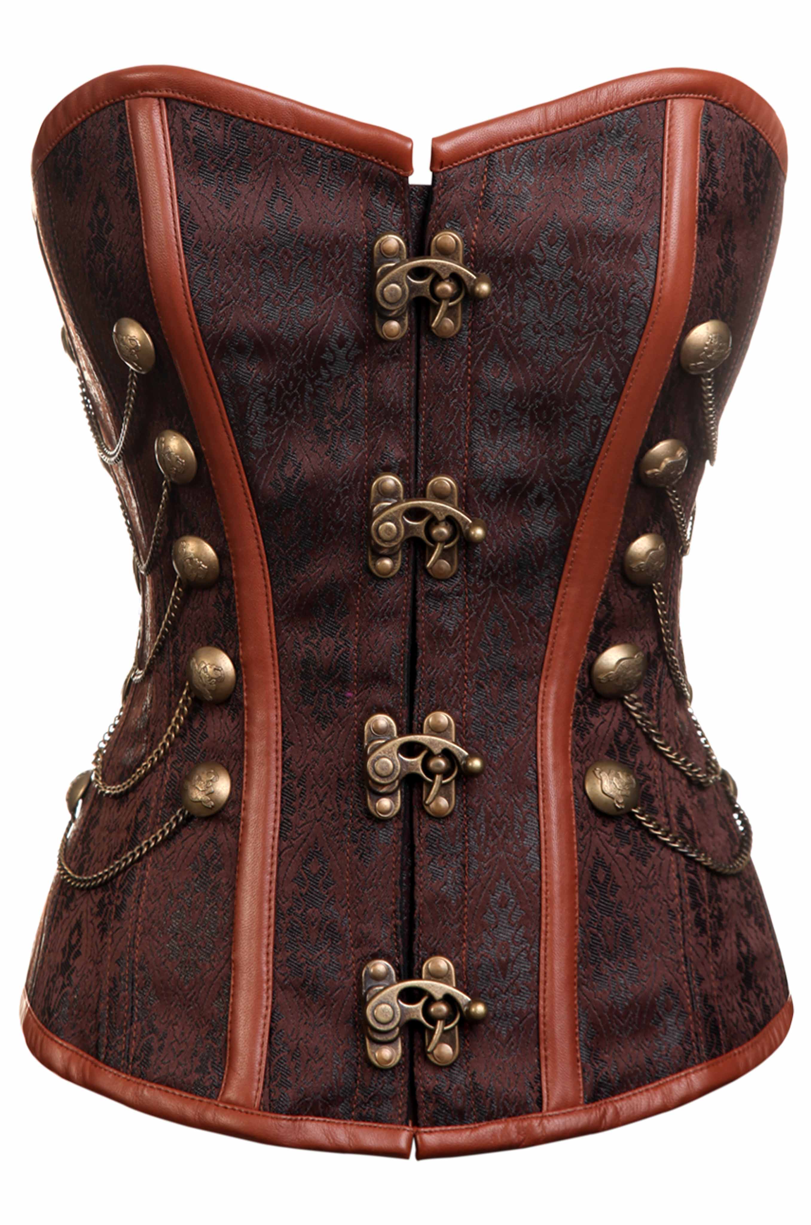 Hanna Steampunk Overbust Corset with Chains
