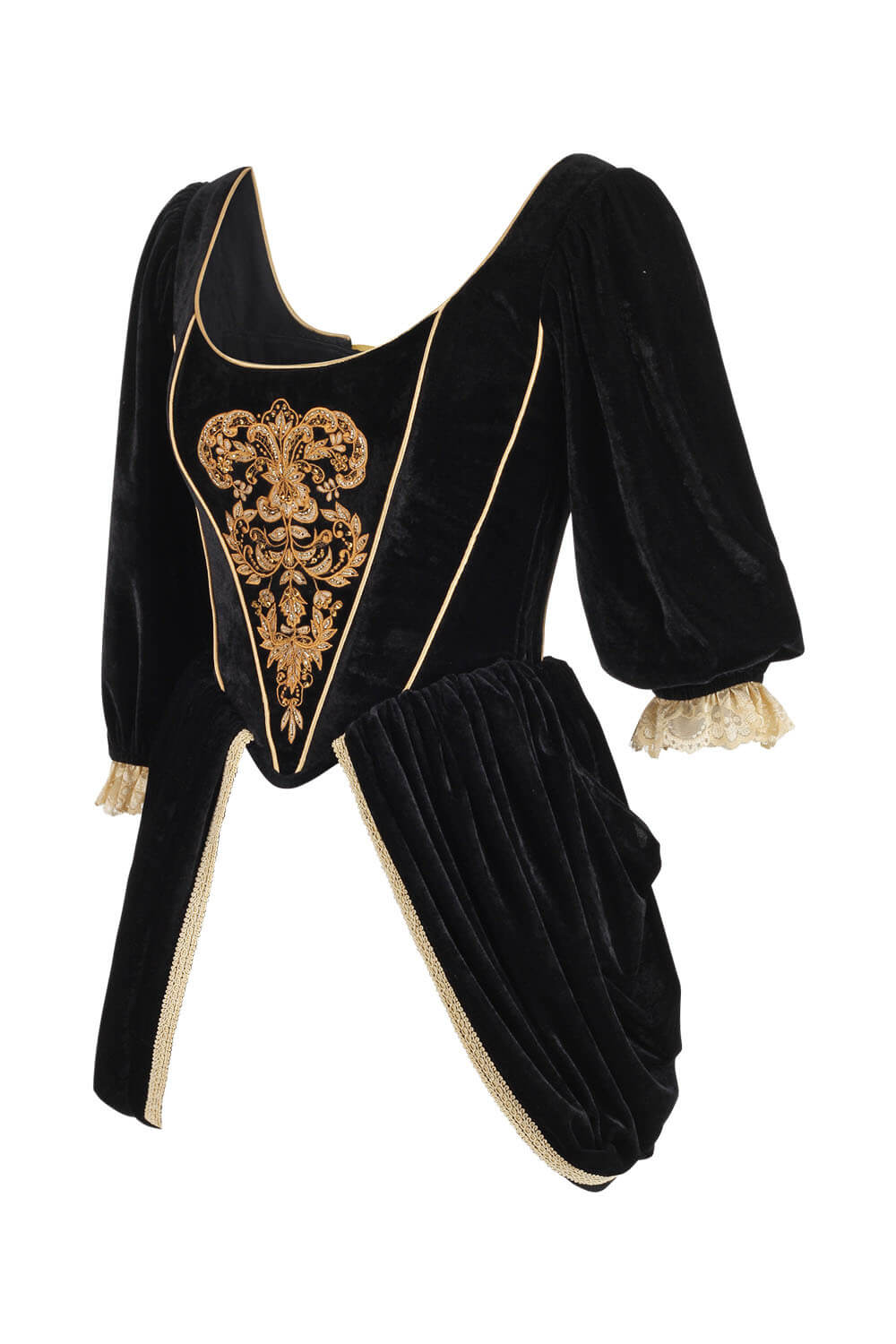 Latrisha Black Velvet Corset with Skirt Option