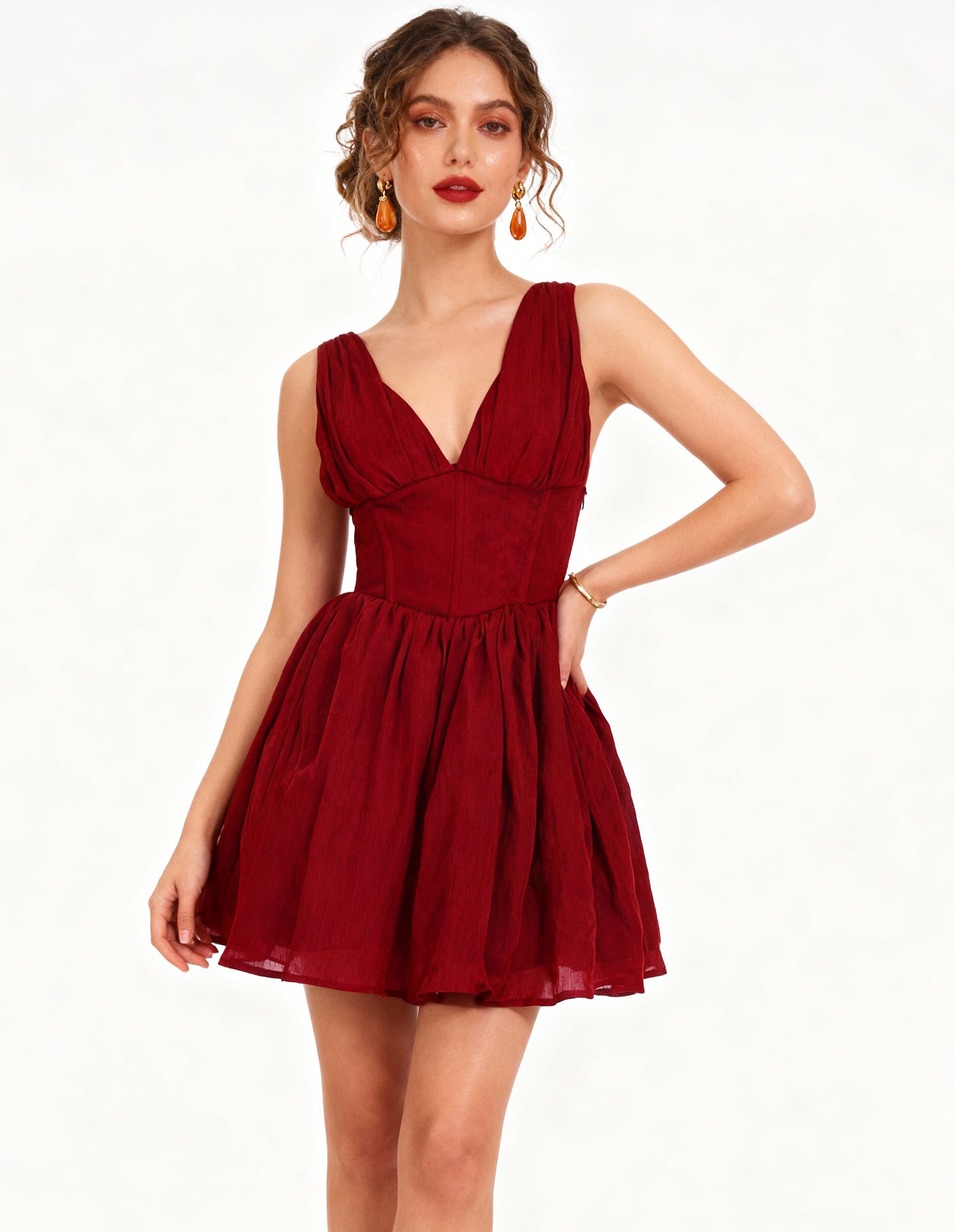 Gayle Chiffon Steel Boned Corset Dress