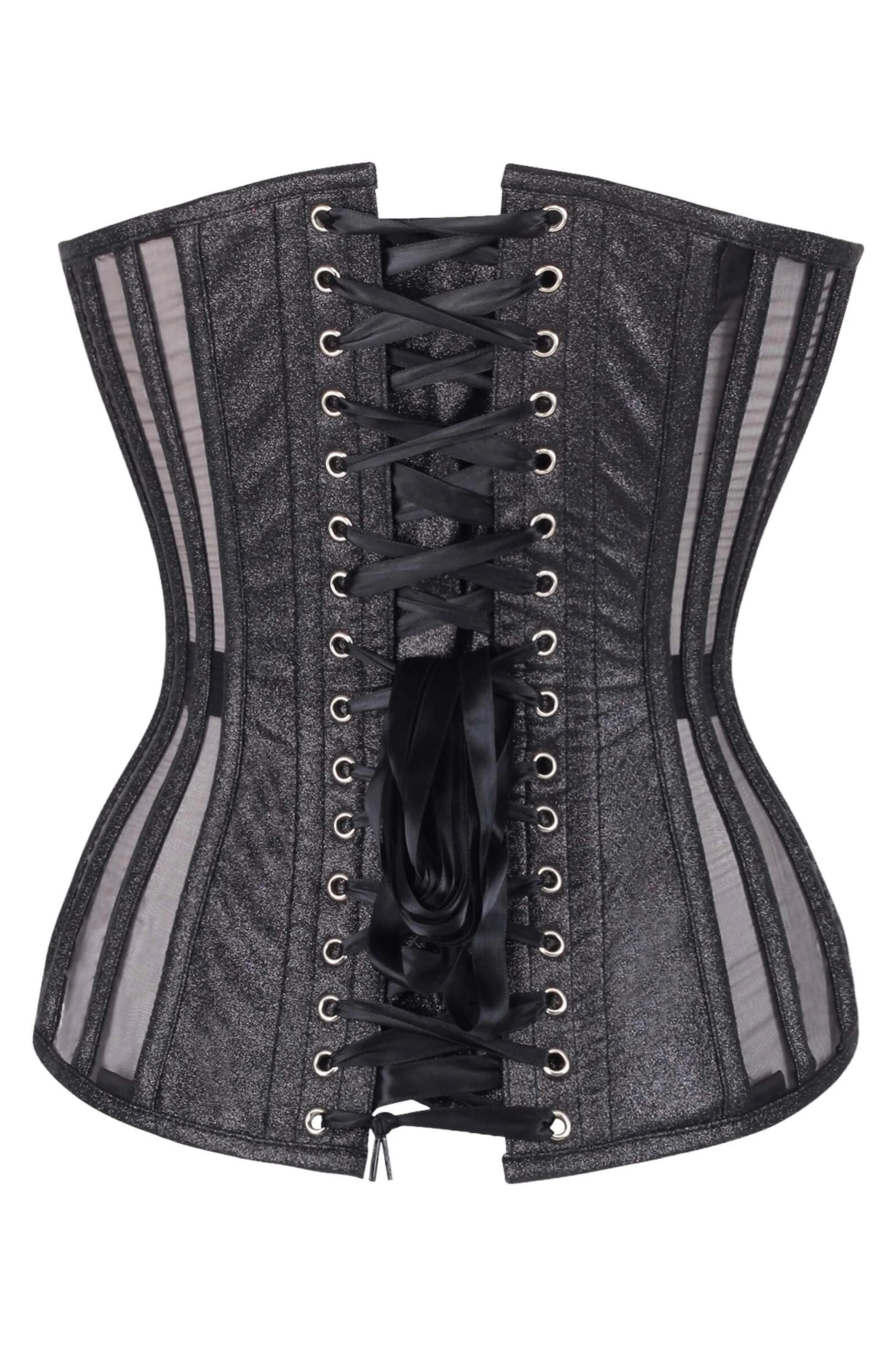 Farrin Black Overbust Corset with Plunge Neckline