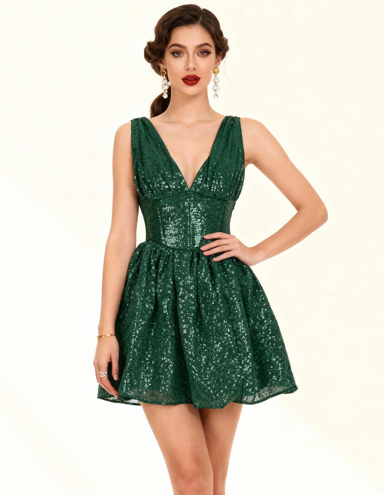 Keiana Sequin Steel Boned Corset Dress