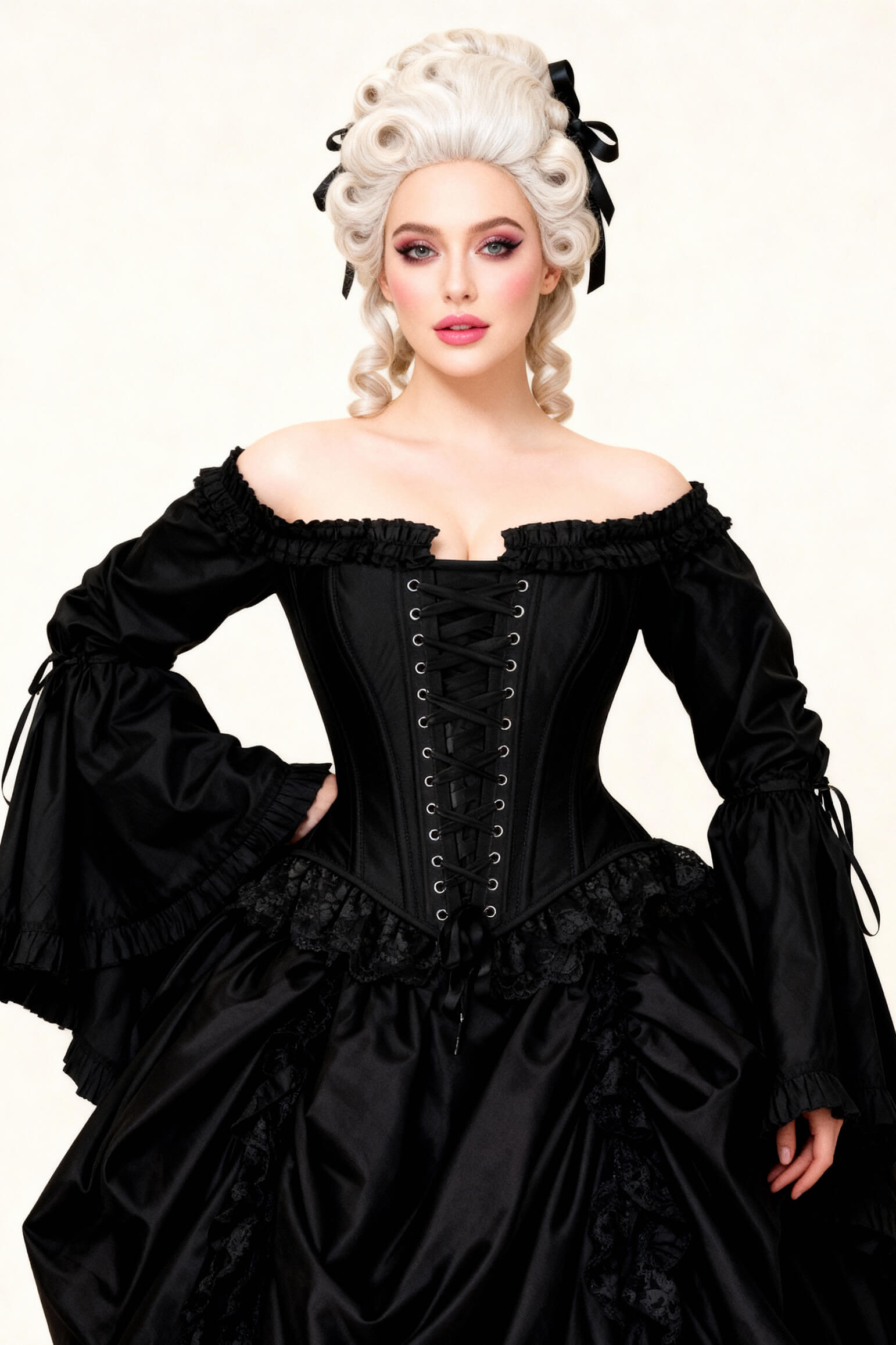 Rubee Rococo Off Shoulder Overbust Purple Corset