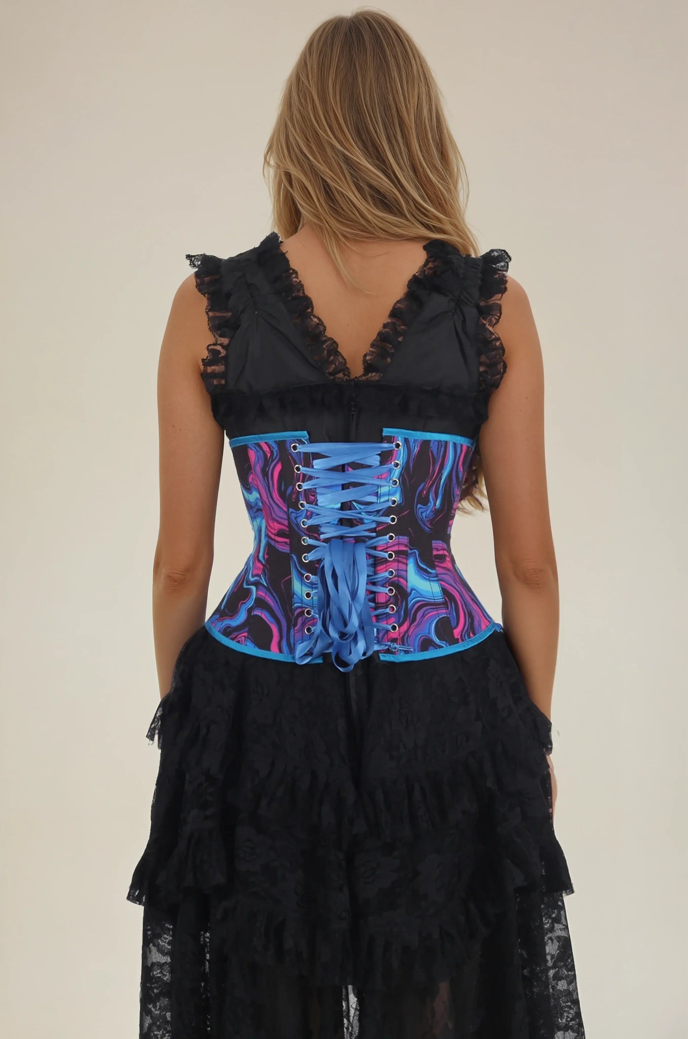 Royalty Neon Liquid Marble Swirl Corset